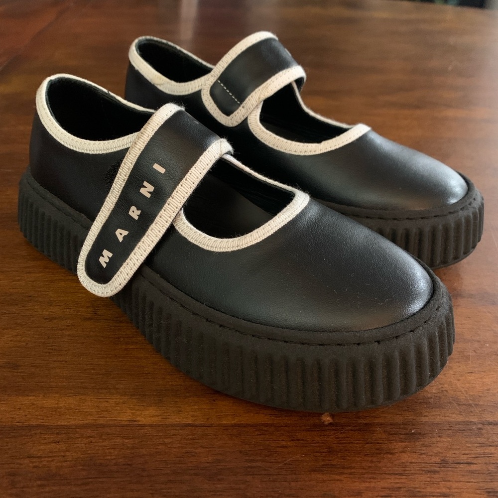 Marni Kids Black Mary Jane Sneakers